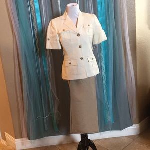 Tahari Arthur S Levine, Linen Pant Suit, 2p